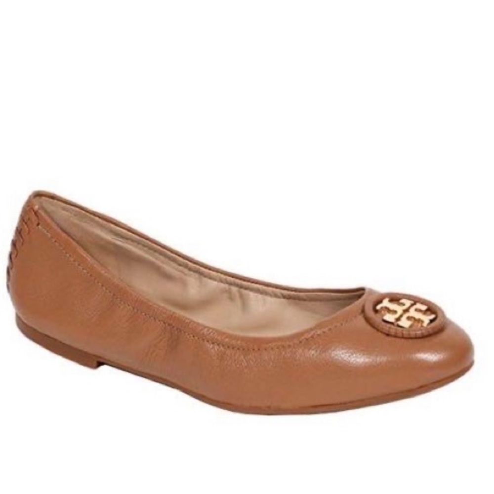New Tory Burch Allie Royal Tan Ballet Flats Size 9